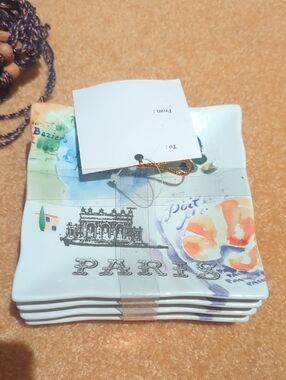 Paris Floral Ceramic Trinket Dish Set - Multicolor